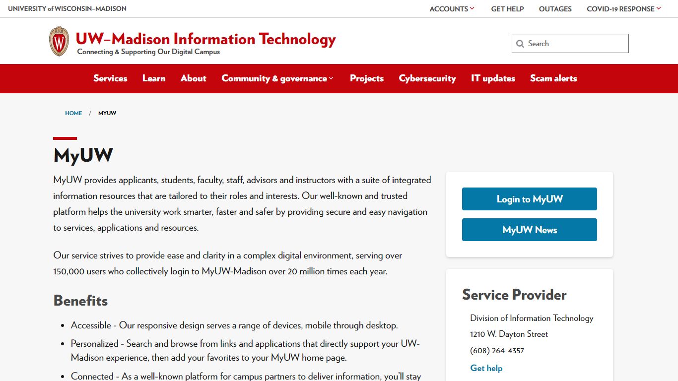 MyUW - UW–⁠Madison Information Technology